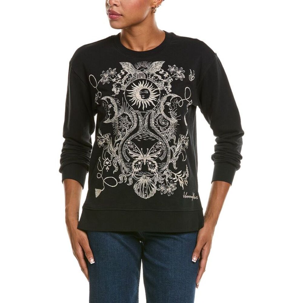 Johnny Was Womens Sweatshirt, Black